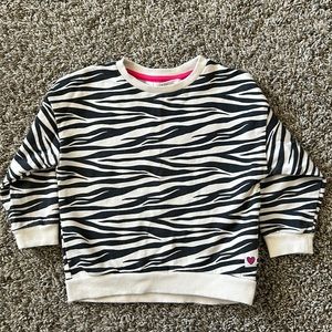 H&M zebra print sweatshirt. Size 2-4T.